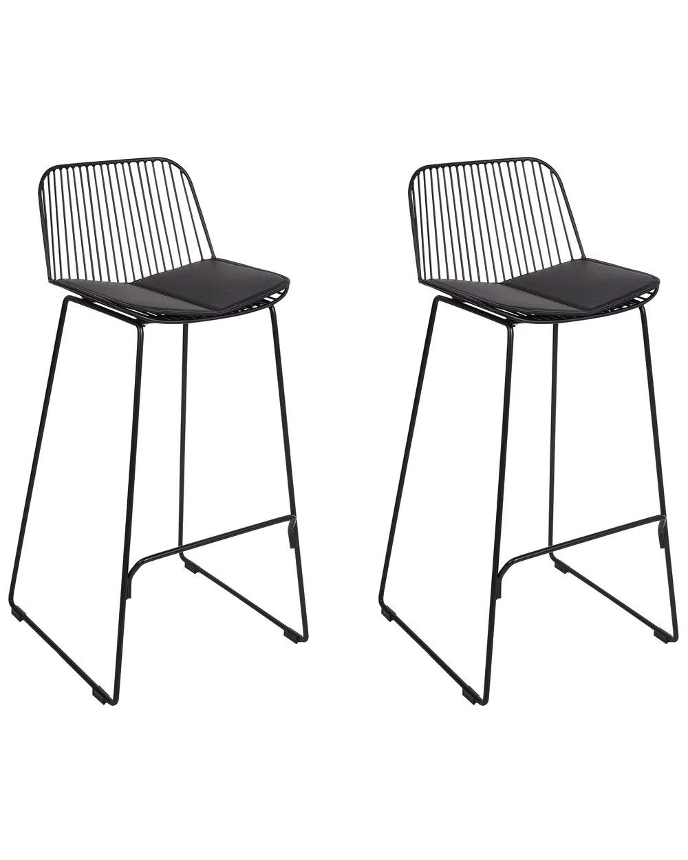 Set of 2 Bar Chairs PENSACOLA Metal Black