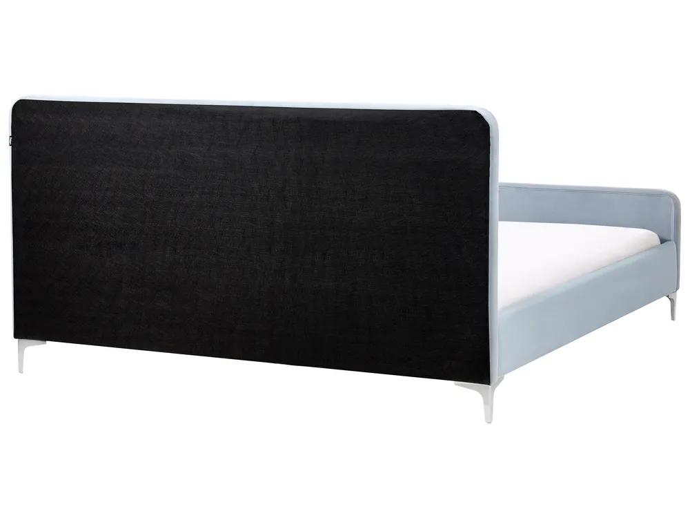 Bett mit Lattenrost Samtstoff LUNAN 180 x 200 cm Hellblau_993708