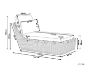 Sonnenliege mit Kissen BELSITO Rattan Naturfarben_928044