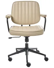 Desk Chair BERNE Faux Leather Beige_1008481