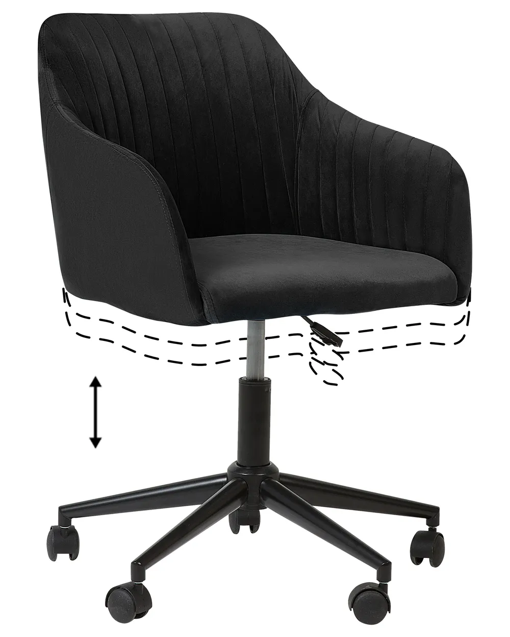 Desk Chair VENICE Velvet Black_863004