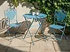 Bistro Set klappbar PAVIA Metall Blau