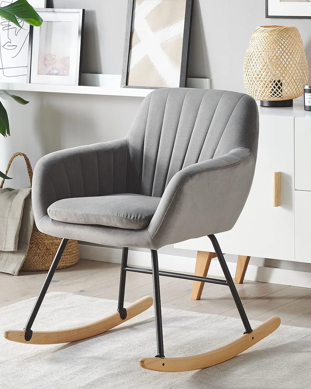 Rocking Chair LIARUM Velvet Grey_1151306