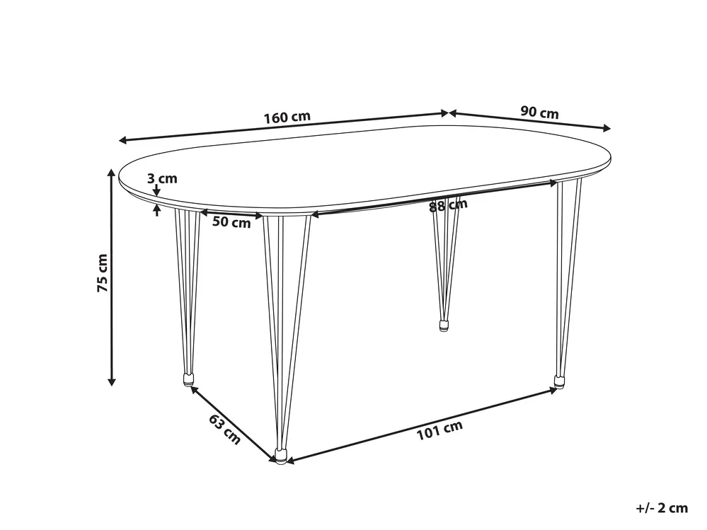 Esstisch CAVELL Hellbraun 160 cm 90 cm_975443