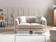 Sofa 2-Sitzer HUSBY Bouclé Cremeweiß_1057438