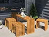 Gartenmöbel Set mit Hockern 3-Sitzer BELLANO Akazienholz Braun