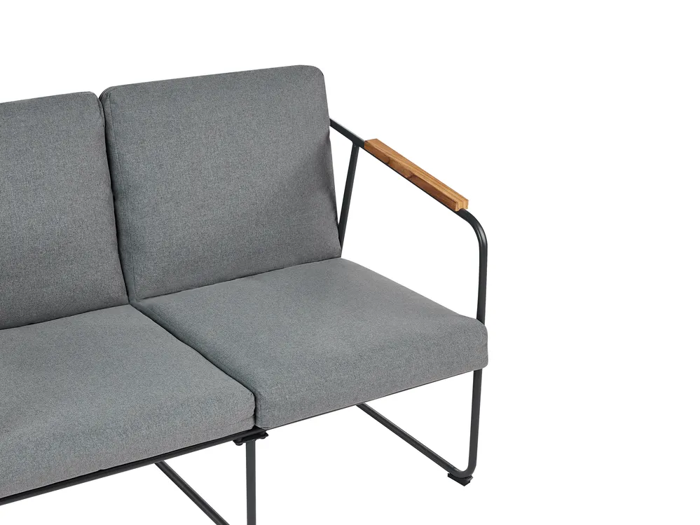 Lounge Set mit Tisch 4-Sitzer VEZZANA Metall Grau_931077