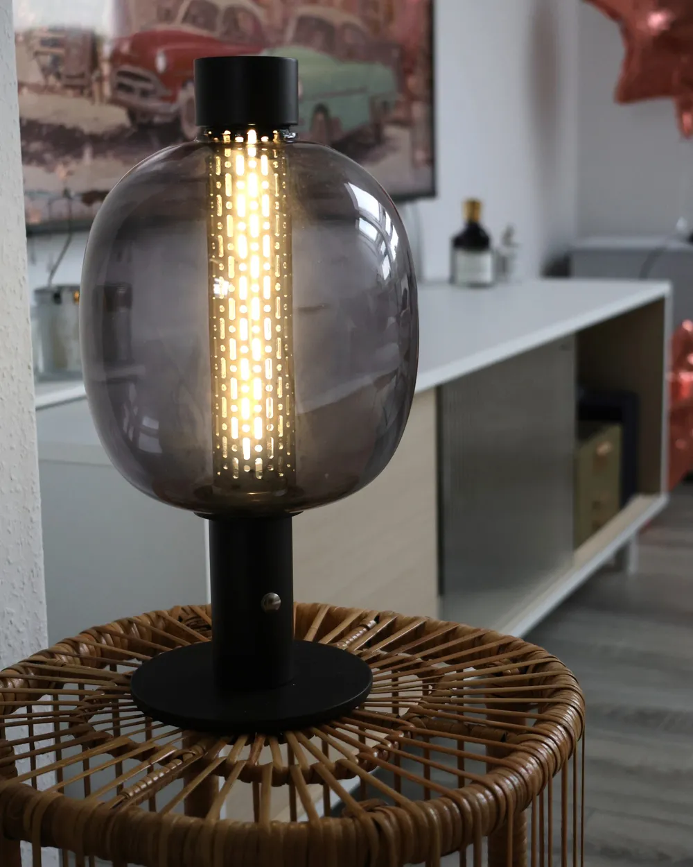 Kabellose LED Tischlampe PULANGI mit Dimmer Metall Schwarz_1039463