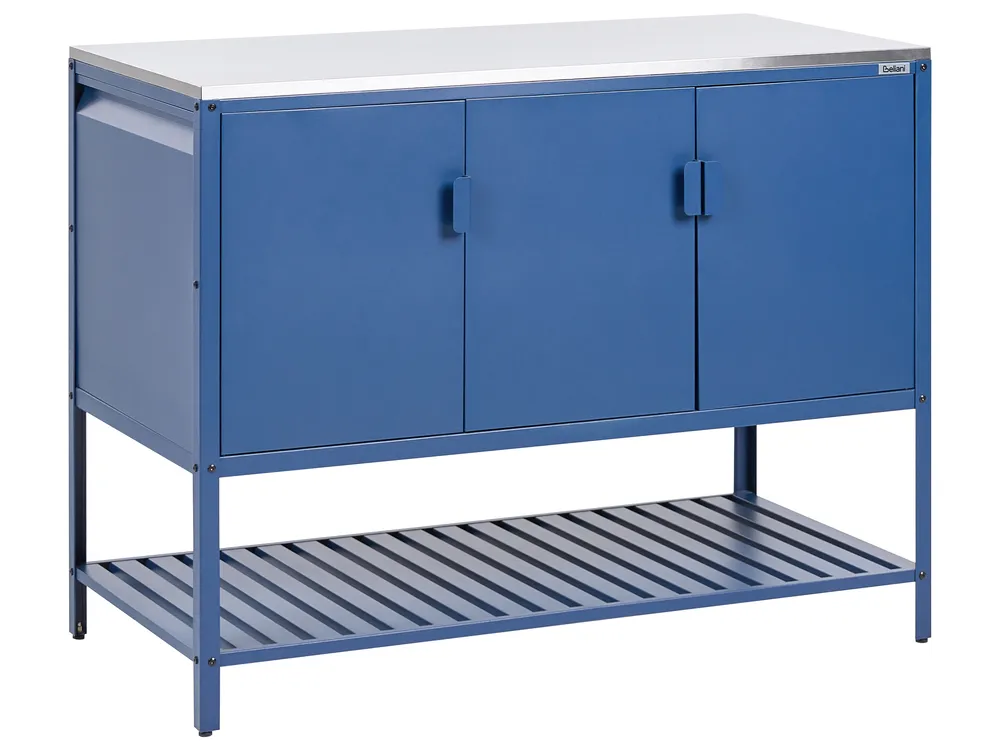 Outdoor-Küchenschrank MAENZA Blau Metall