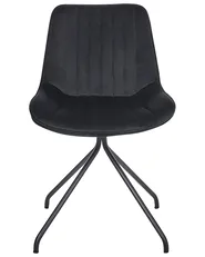 Set of 2 Dining Chairs NAVASOTA Velvet Black_860828
