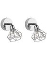 Set of 2 Spotlight Lamps ERMA Adjustable Metal Silver