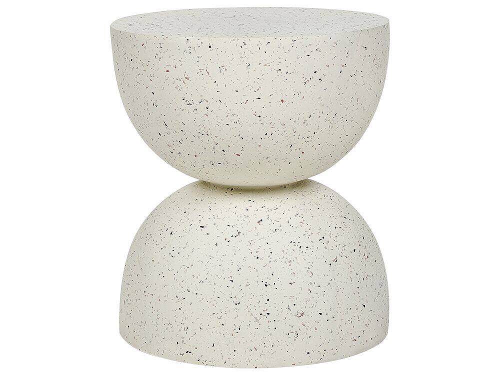 Bijzettafel CAORIA 40 cm 40 cm Terrazzo-effect Gebroken wit