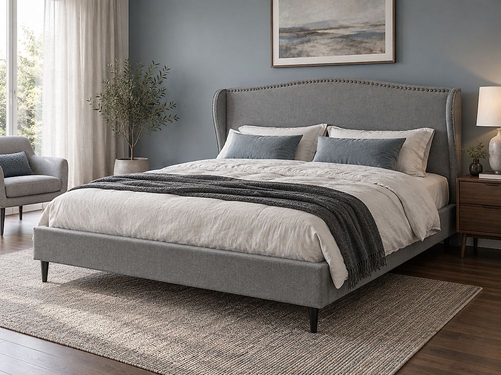 Bed Fabric COLMAR 180 x 200 cm (EU Super King) Grey
