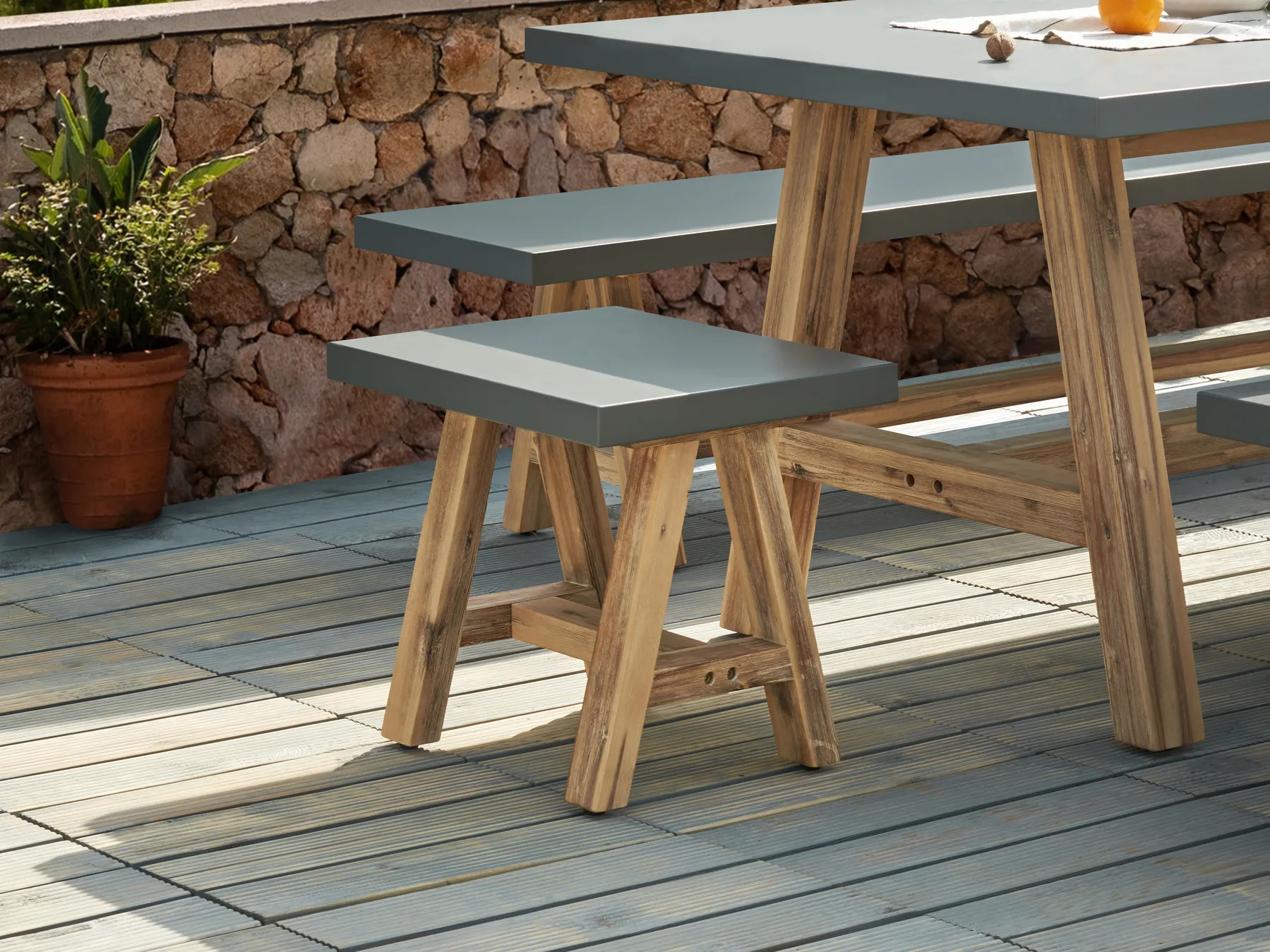 Gartenhocker TONNARE Grau_930626