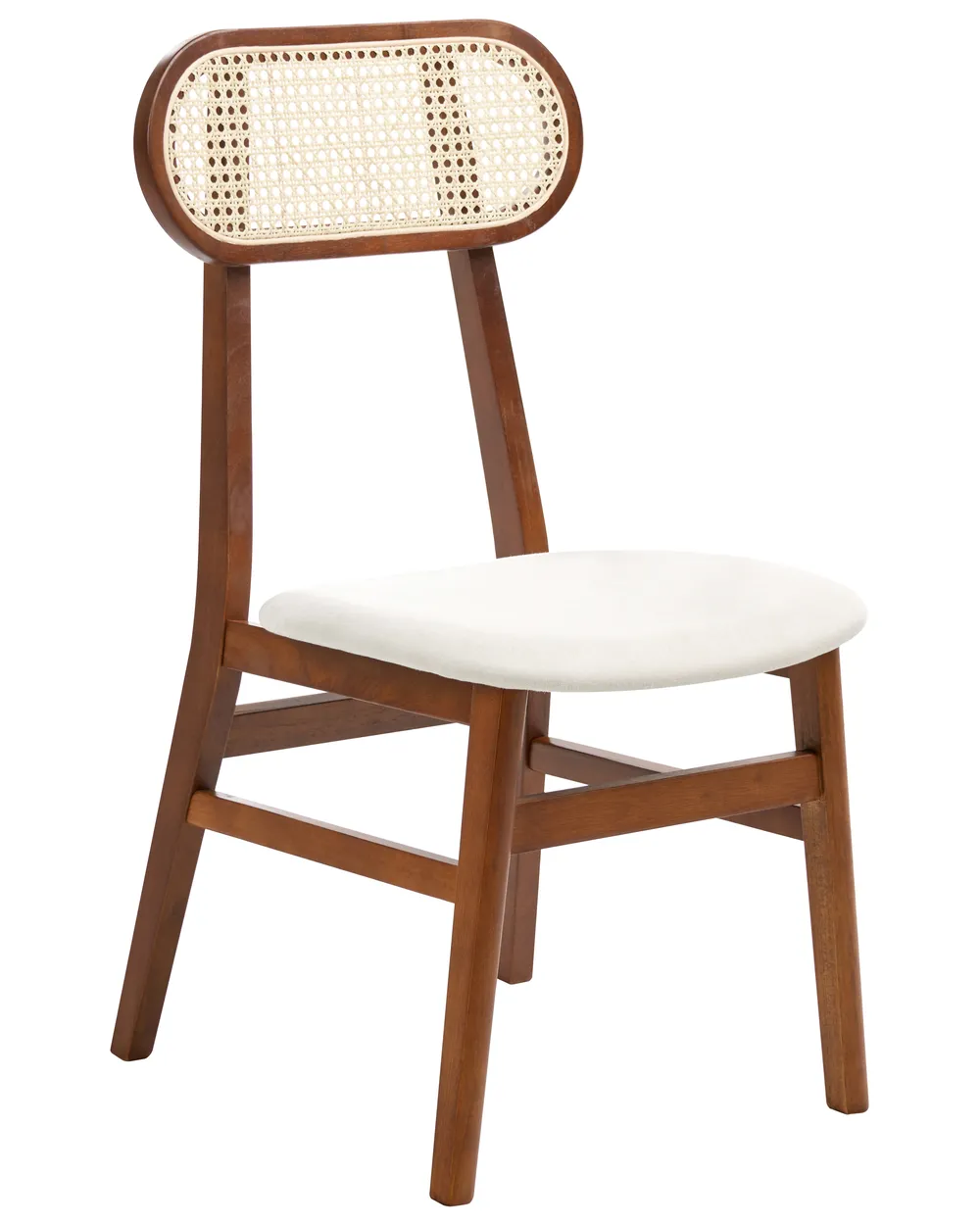 Set of 2 Dining Chairs FALLON Wood Brown/ Light Beige_1064939
