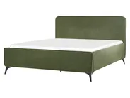 Bett mit Lattenrost Bouclé VALOGNES 160 x 200 cm Dunkelgrün_930548