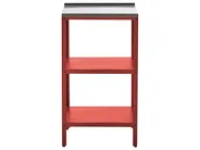 Outdoor-Küche 4er Set mit Spüle VILAMA Rot Metall_1052403