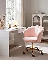 Schreibtischstuhl MONTICELLO Bouclé Pastellrosa