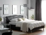 Bett mit Lattenrost Kunstleder METZ 160 x 200 cm Schwarz_730991