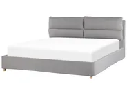 Bett mit Stauraum BATILLY Samtstoff Hellgrau 180 x 200 cm_830200