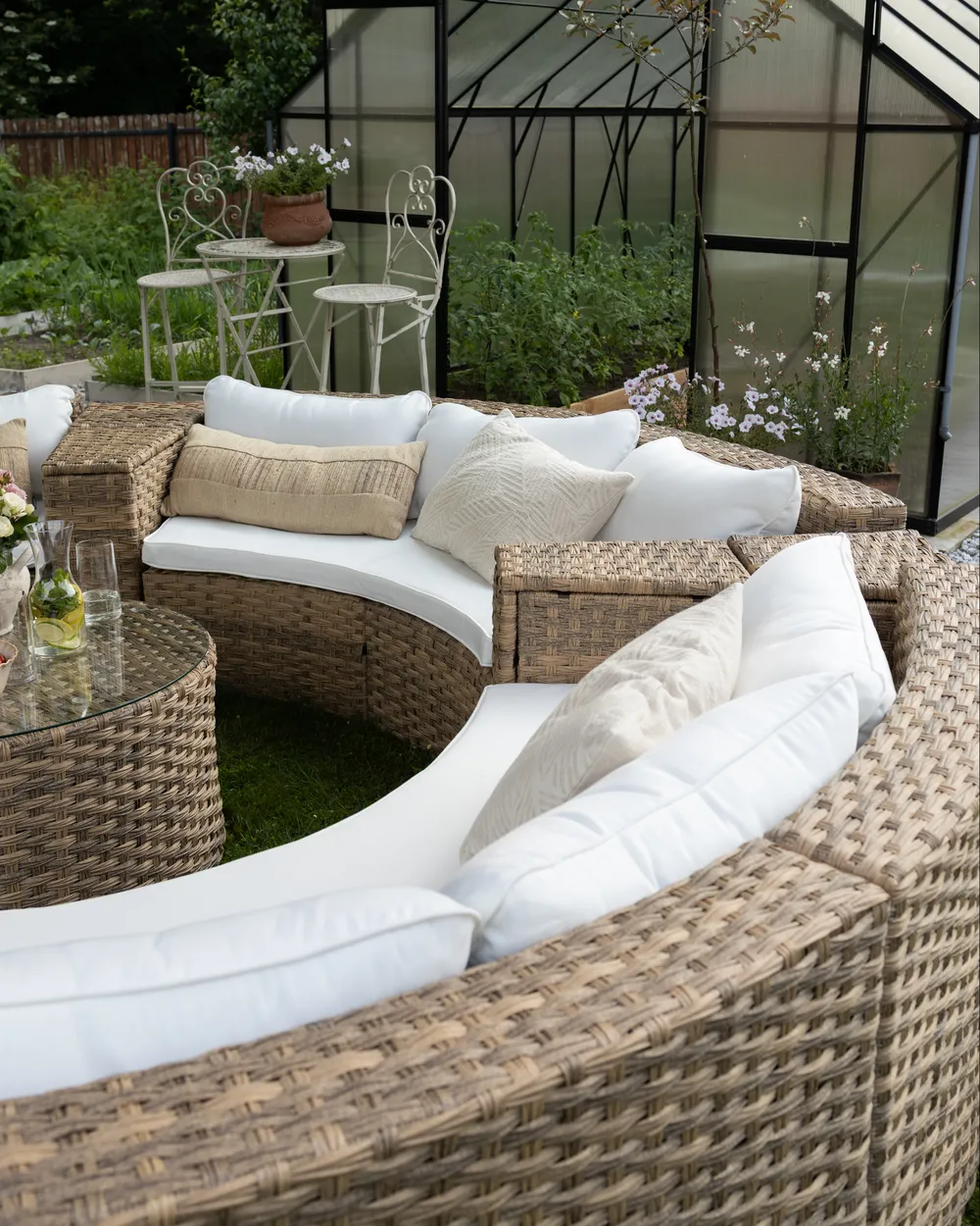 Lounge Set mit Tisch 9-Sitzer SEVERO Polyrattan Goldbraun_1020361