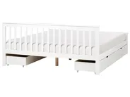 Bett mit 4 Schubladen OLENDON Kiefernholz Weiß 180 x 200 cm_954930
