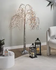 Gartendekoration LED NILLAKA 145 cm Baum Silber_1015264