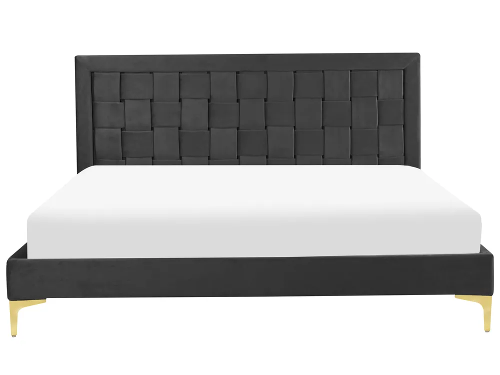 Krevet Samet LIMOUX 160 x 200 cm Crni_867223