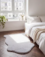 Kunstfellteppich UNDARA Hellgrau 60 x 90 cm_1079258