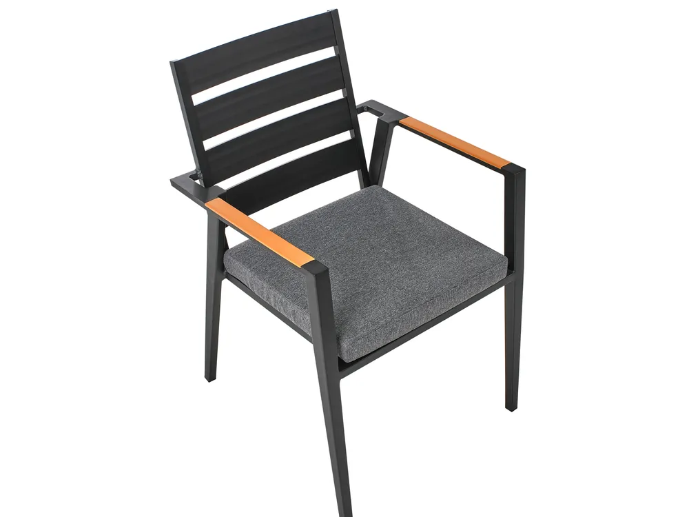 Gartenmöbel Set 4-Sitzer MALETTO/TAVIANO inkl. Kissen Metall Schwarz_993871