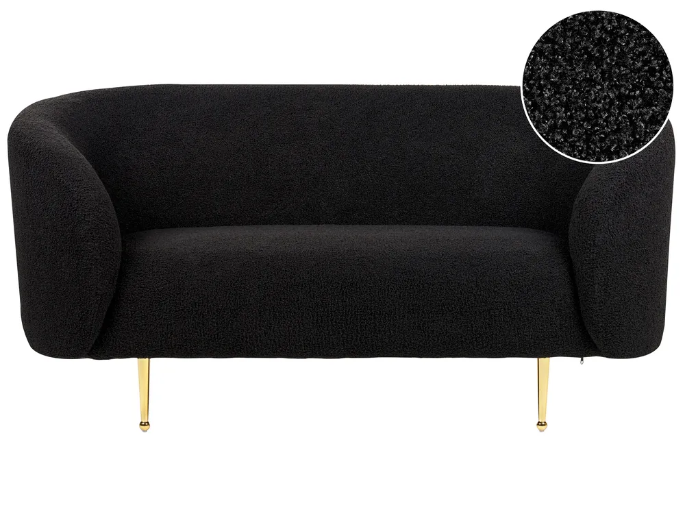 Sofa 2-Sitzer LOEN Bouclé Schwarz