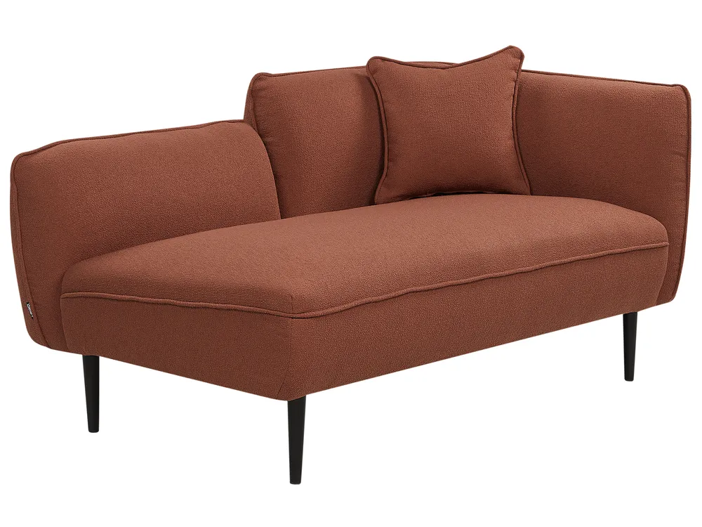 Rechtsseitige Chaiselongue CHEVANNES Bouclé Dunkelrot_895448