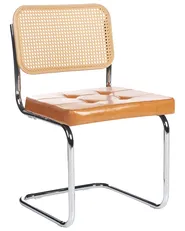 Esszimmerstuhl 2er Set ETHETE Kunstleder Goldbraun_951915