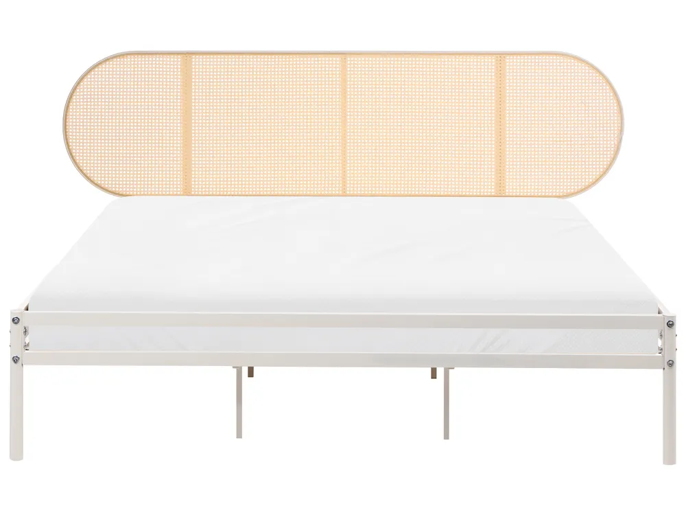 Bett mit Lattenrost Polyrattan BOULIN 180 x 200 cm Beige_1116830