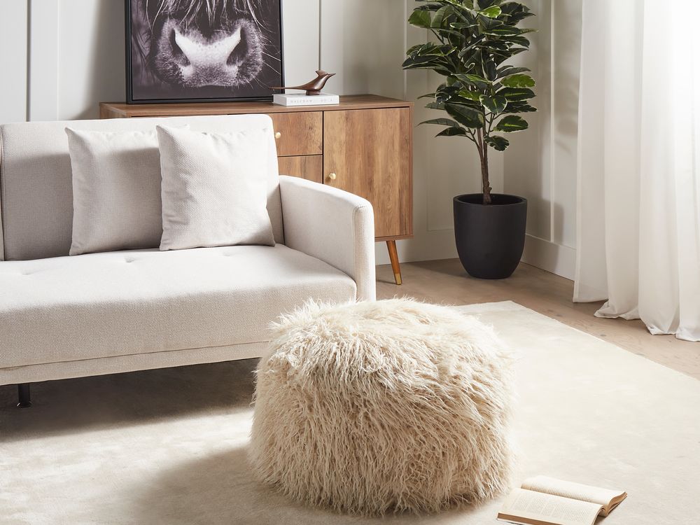 Pouf TUKKI Webpelz Hellbeige