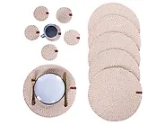Placemats en onderzetters set PIPTURUS Jute Natuurlijk_946248