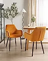 Esszimmerstuhl 2er Set WELLSTON Samtstoff Orange