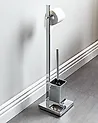 Toilettenpapierhalter mit Bürste ULAPES Metall Silber
