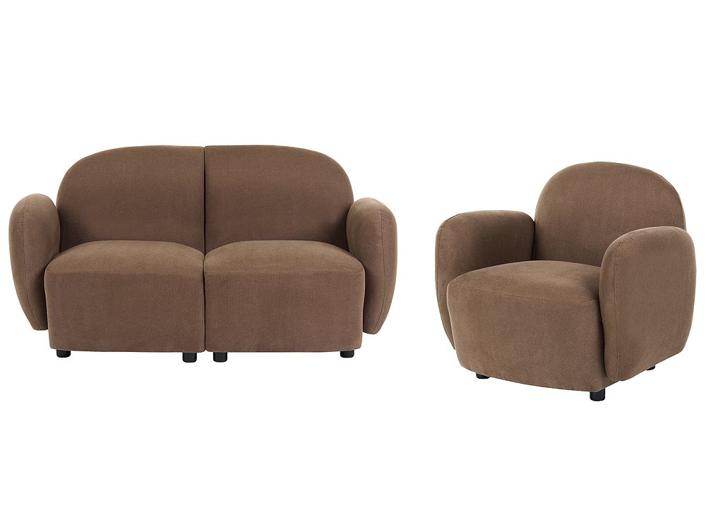 Ensemble de salon 3 places JULE Tissu Marron