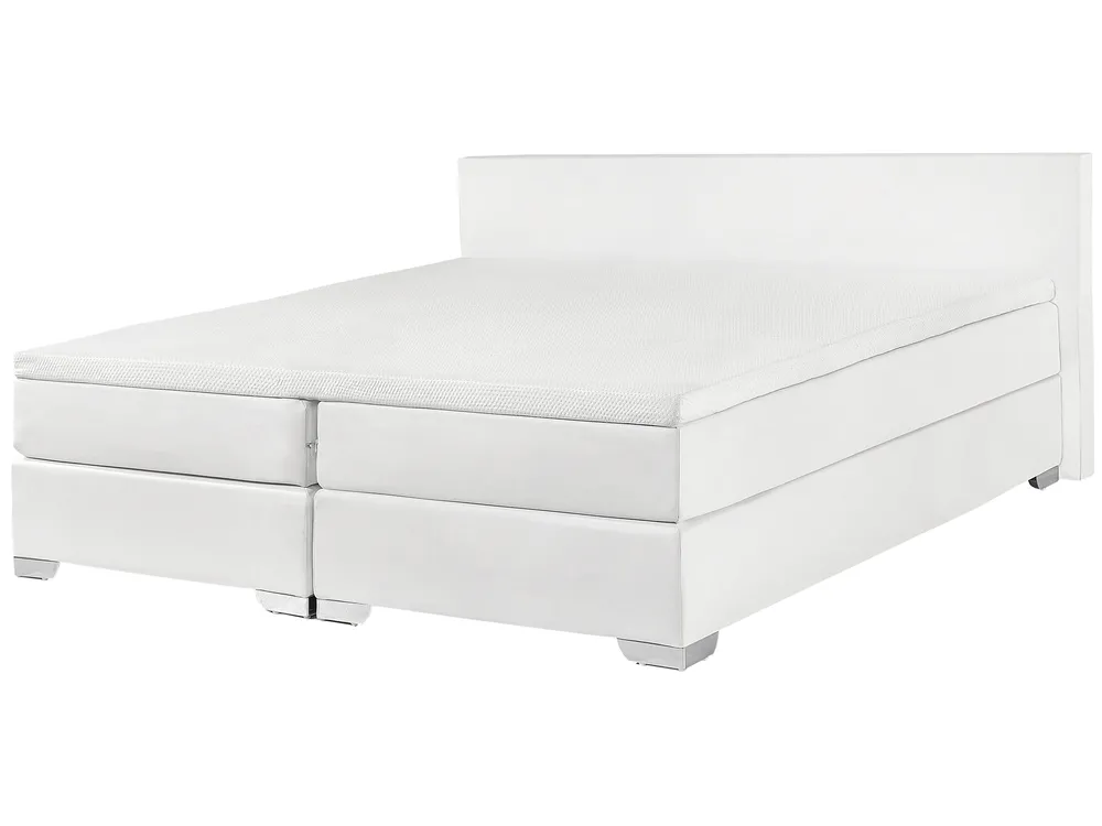 Boxspringbett Kunstleder PRESIDENT 180 x 200 cm Weiß