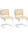 Esszimmerstuhl 2er Set ETHETE Kunstleder Hellbeige