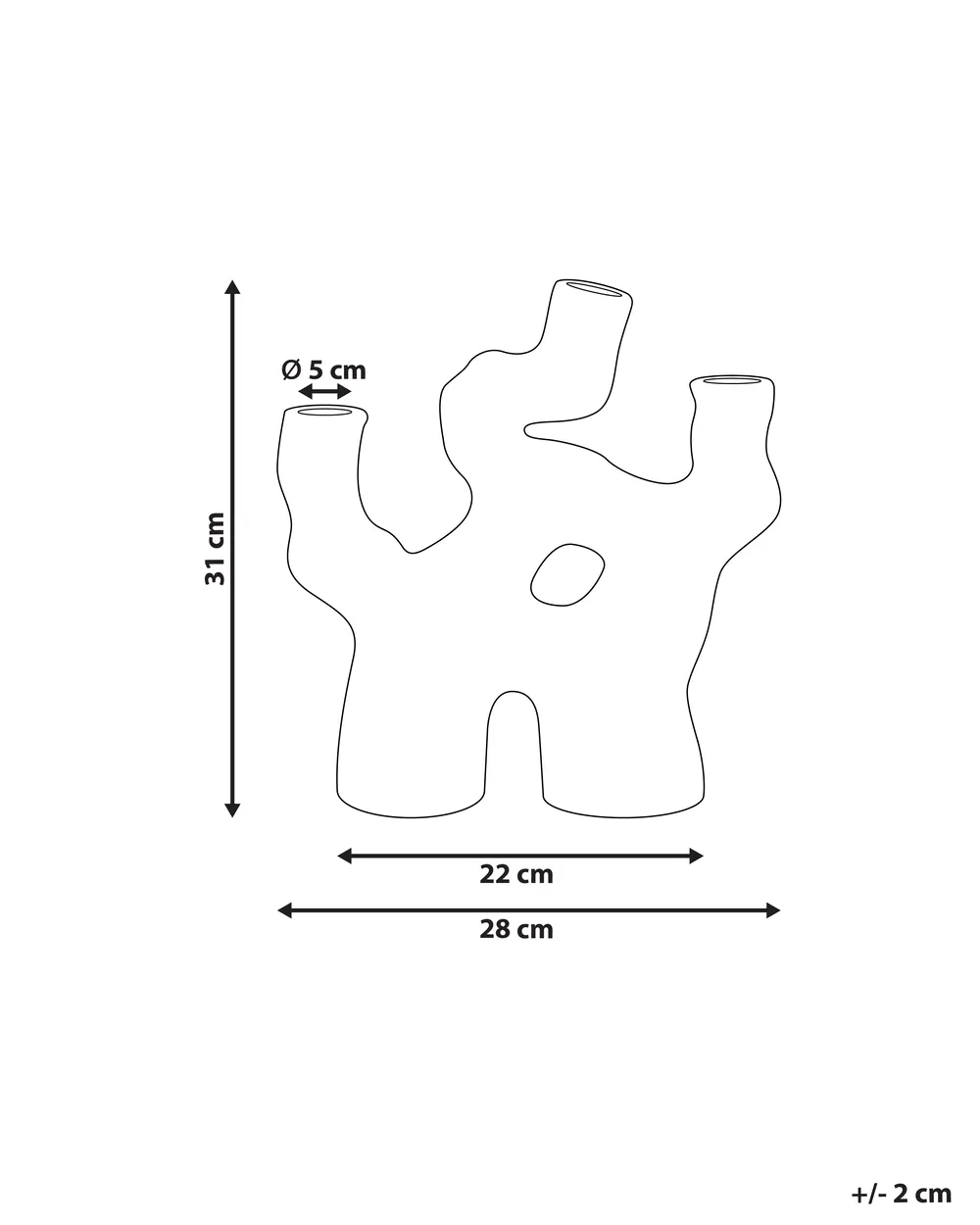 Blumenvase BARBUS 31 cm Steinzeug Braun_935277