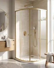 Shower Enclosure ONELLI 900 x 900 x 1900 mm Gold_1114933