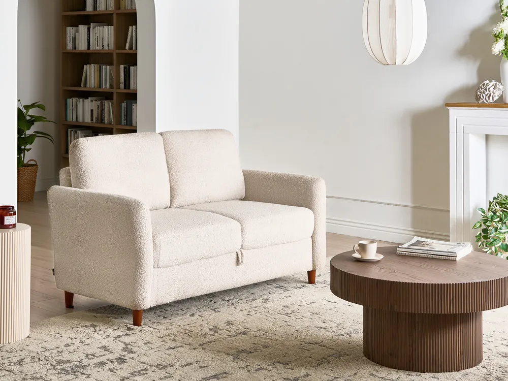 Living Room Set 5 Seater MARE Boucle Beige_1028851