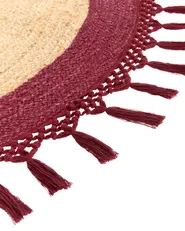 Rug MARTS Dark Red ø 140 cm Jute_958825