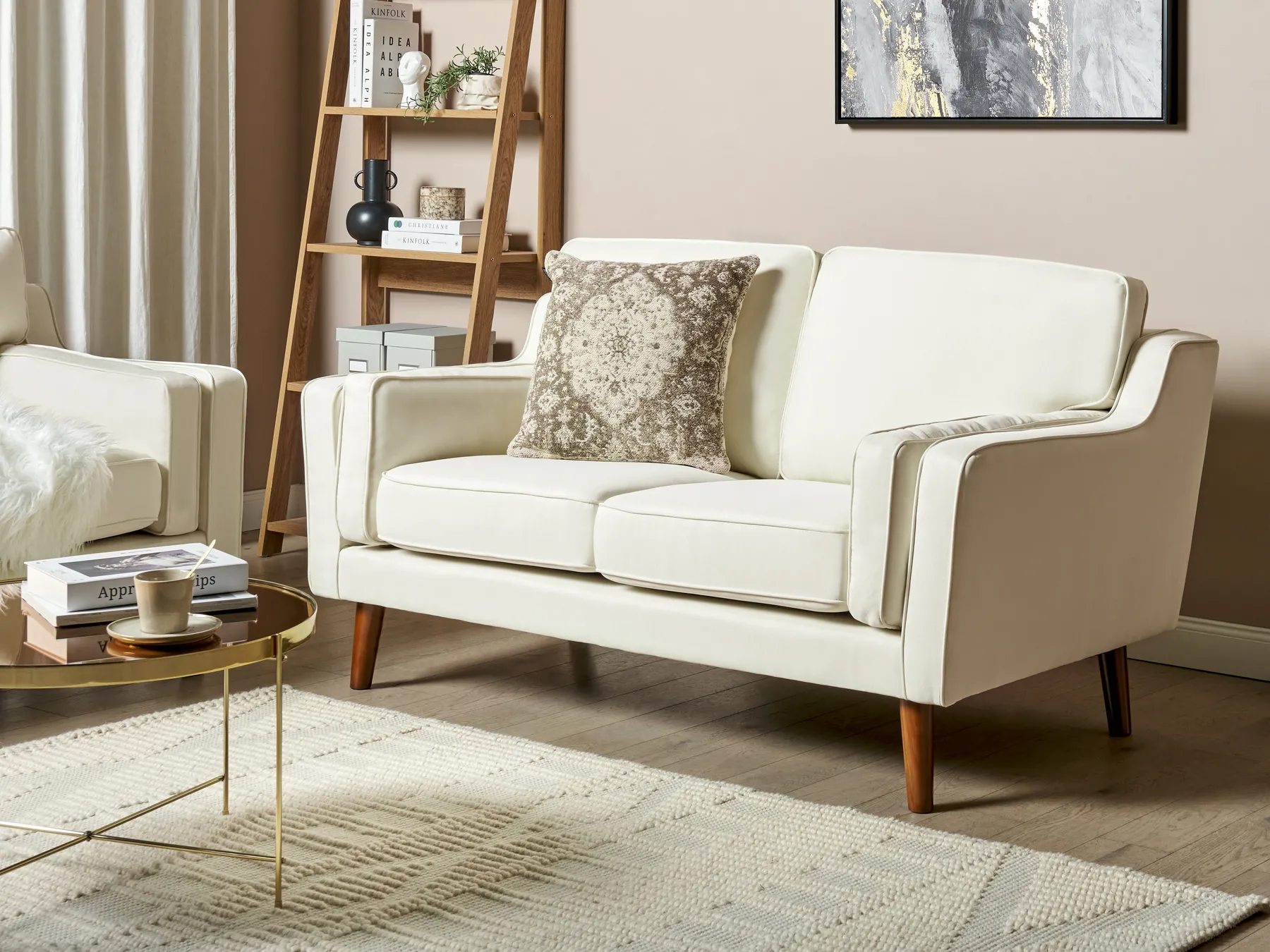 Sofa 2 Seater LOKKA Fabric Off-White_893703