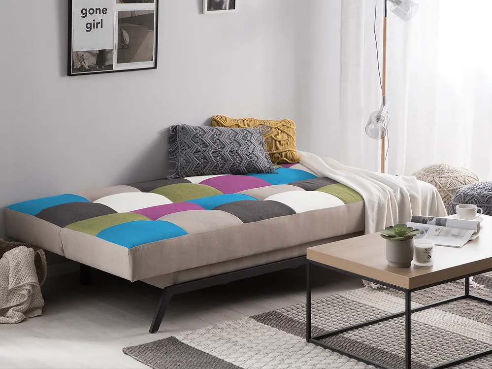 Schlafsofa 3-Sitzer LEEDS Stoff Bunt_768815