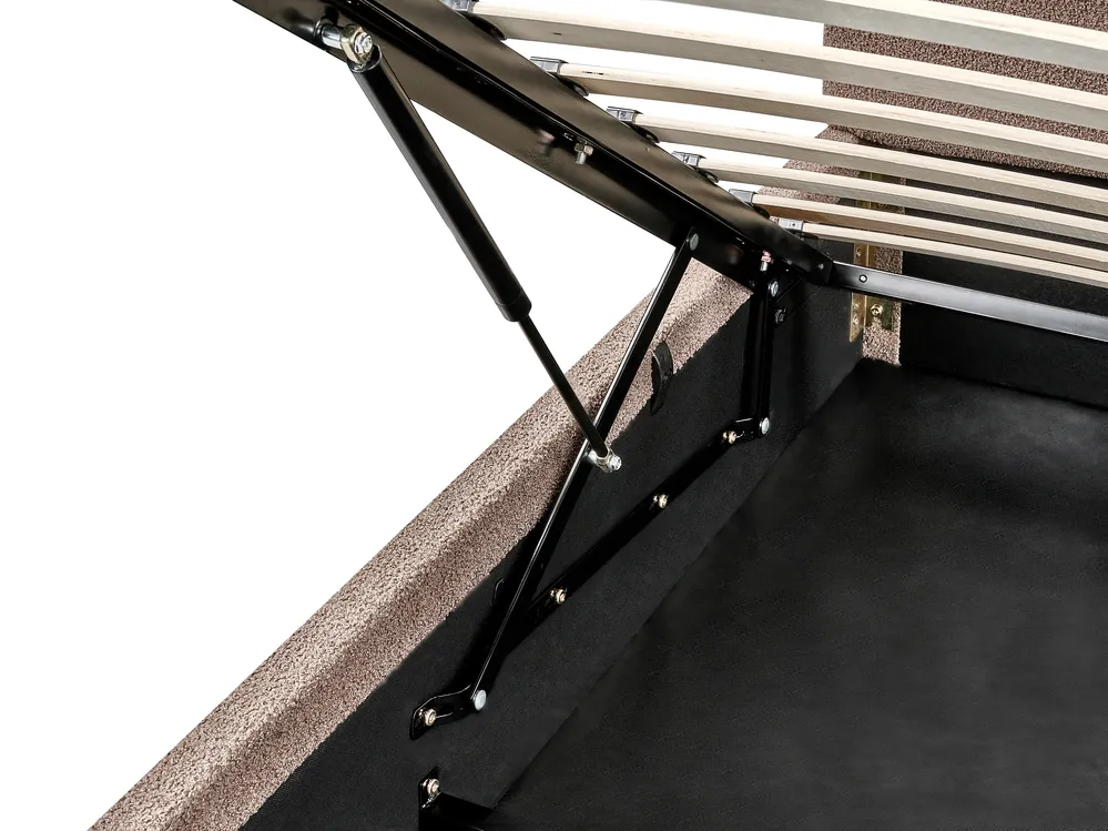 Bett mit Stauraum BOUSSE Bouclé Taupe 140 x 200 cm_980133