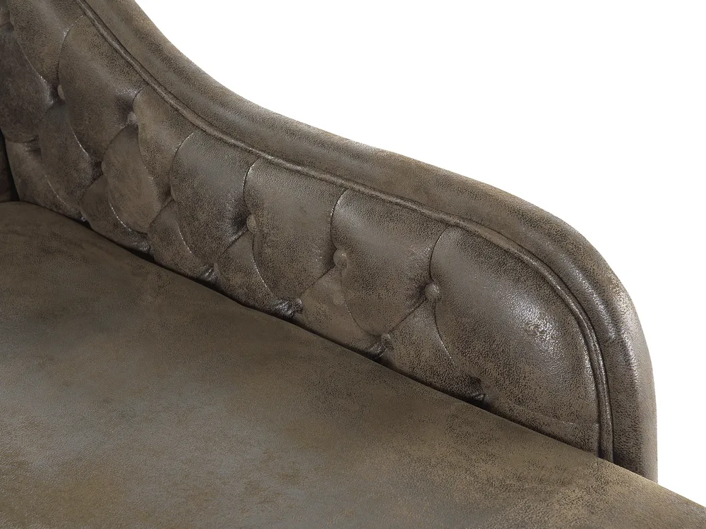 Right-Hand Chaise Longue NIMES Faux Suede Brown_697505