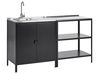 Outdoor-Küche 2er Set mit Spüle VILAMA Schwarz Metall